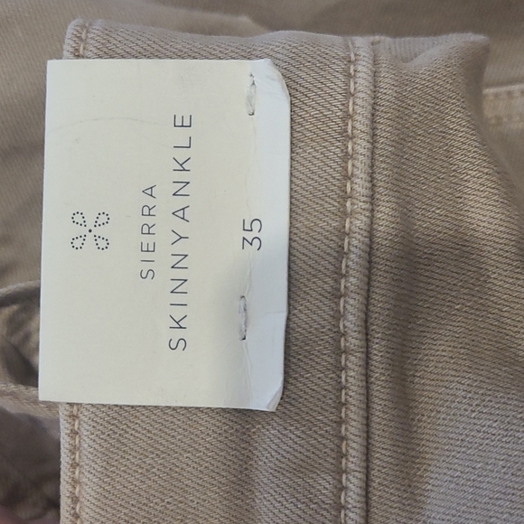 NWT Caslon Sz 35 US 20 Sierra Skinny Ankle Jeans Beige - Picture 4 of 7